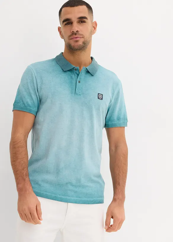 Polo en maille piquée à l’aspect délavé, bonprix
