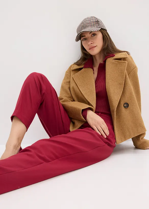 Pantalon en toile coupe barrel, bonprix