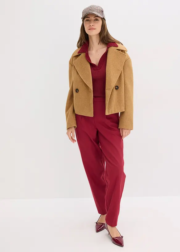 Pantalon en toile coupe barrel, bonprix