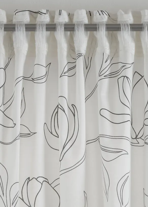 Voilage en polyester recyclé à imprimé feuillage (1 pce), bonprix