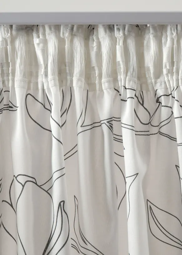 Voilage en polyester recyclé à imprimé feuillage (1 pce), bonprix