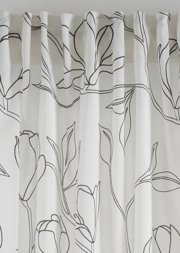 Voilage en polyester recyclé à imprimé feuillage (1 pce), bonprix