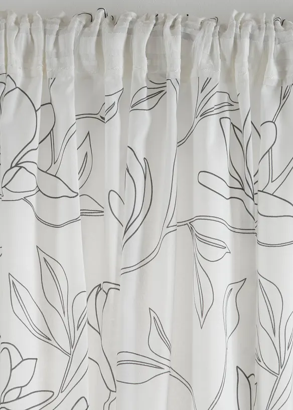 Voilage en polyester recyclé à imprimé feuillage (1 pce), bonprix