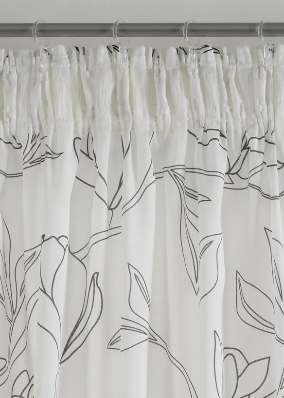 Voilage en polyester recyclé à imprimé feuillage (1 pce), bonprix