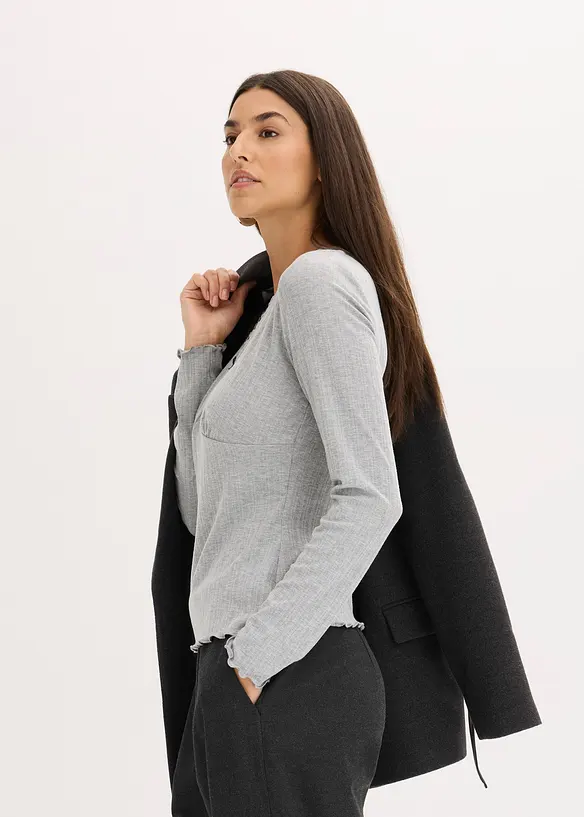 T-shirt côtelé, bonprix