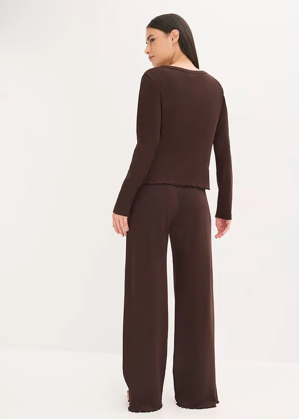 Pyjama boutonné en matière côtelée, bonprix