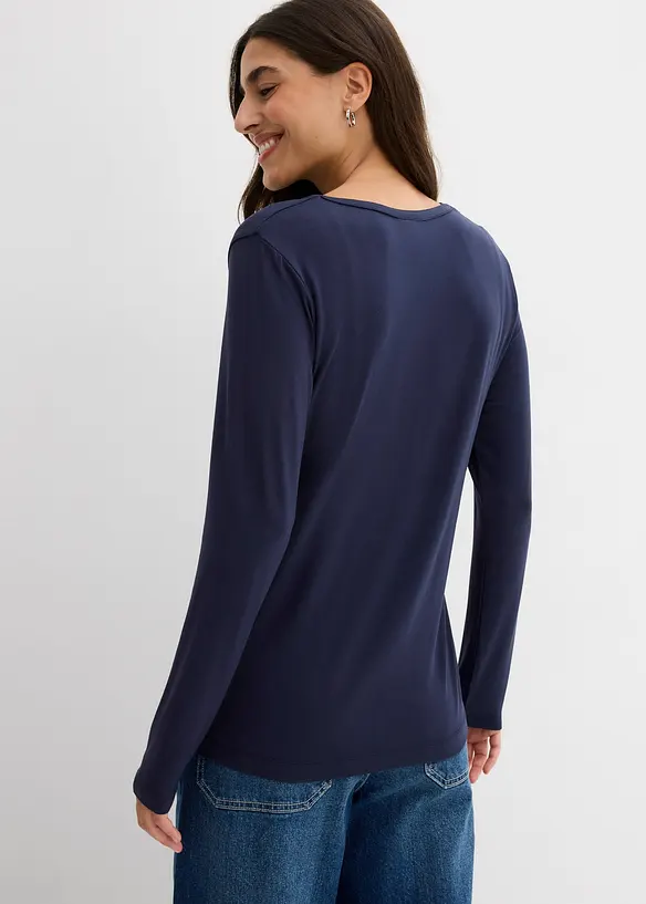T-shirt manches longues en viscose extensible, bonprix
