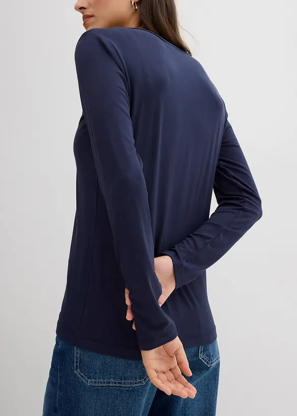 T-shirt manches longues en viscose extensible, bonprix