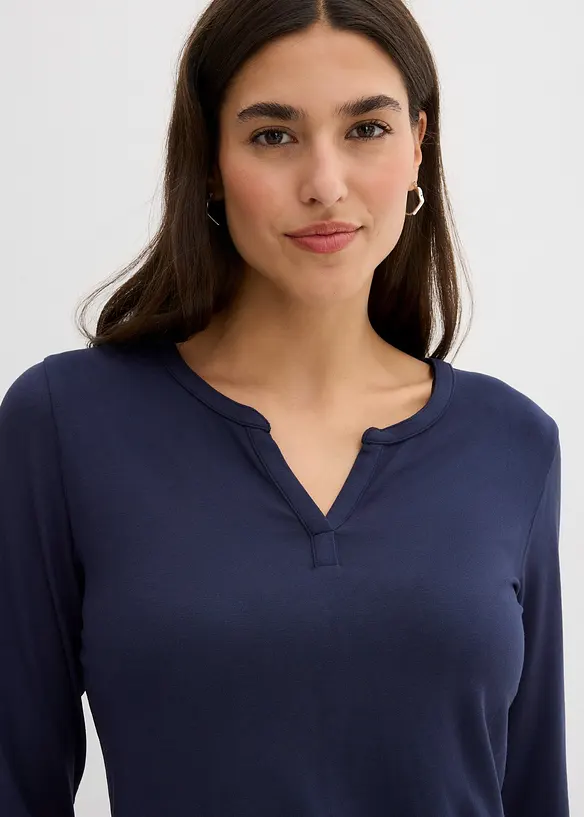 T-shirt manches longues en viscose extensible, bonprix