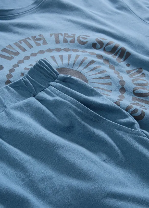 Pyjashorts à manches longues, 100% coton, bonprix