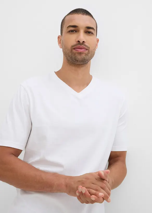 T-shirt et 2 bas de pyjama 100% coton (ens. 3 pces), bonprix