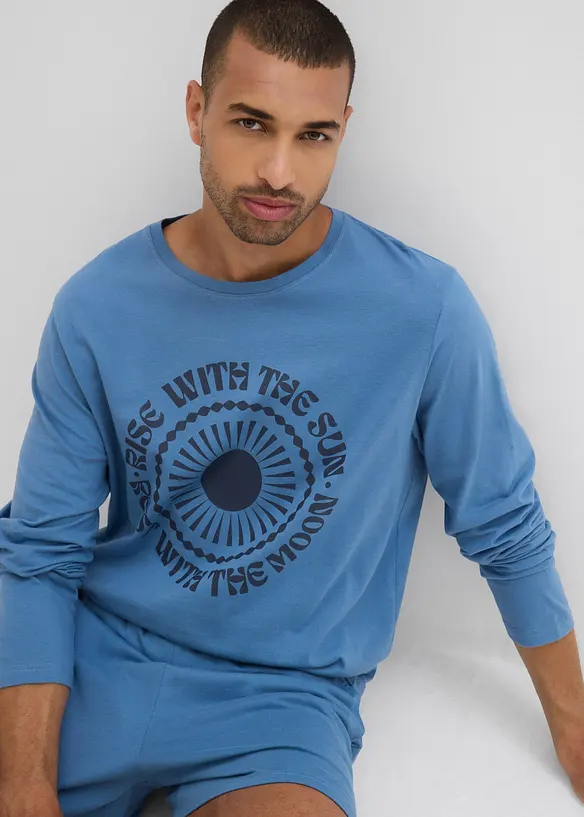 Pyjashorts à manches longues, 100% coton, bonprix