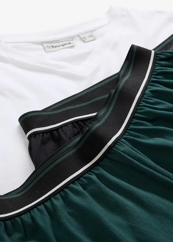 T-shirt et 2 bas de pyjama 100% coton (ens. 3 pces), bonprix