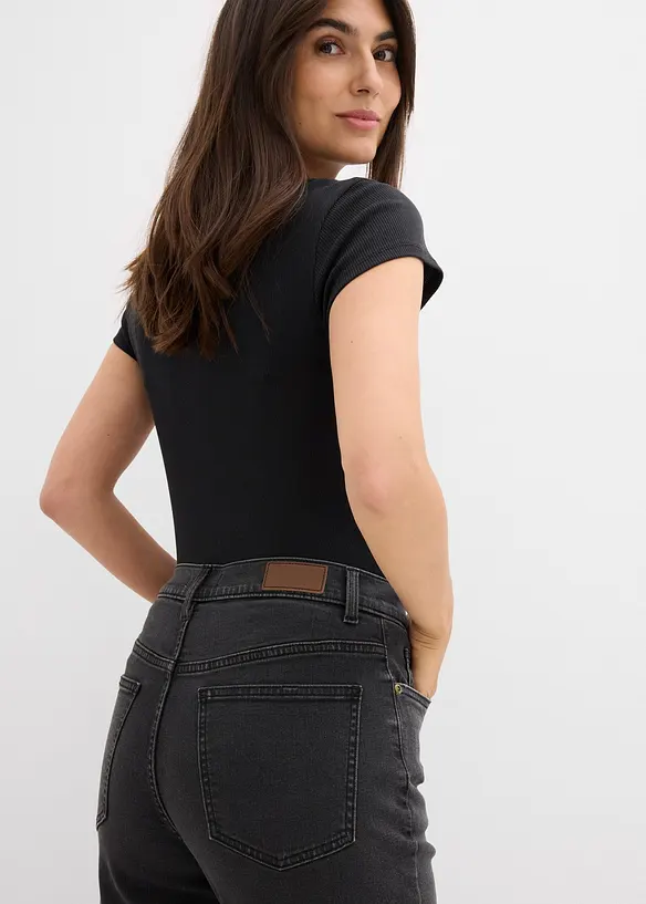 Jean droit taille haute, raccourci, bonprix