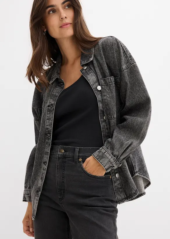 Jean droit taille haute, raccourci, bonprix