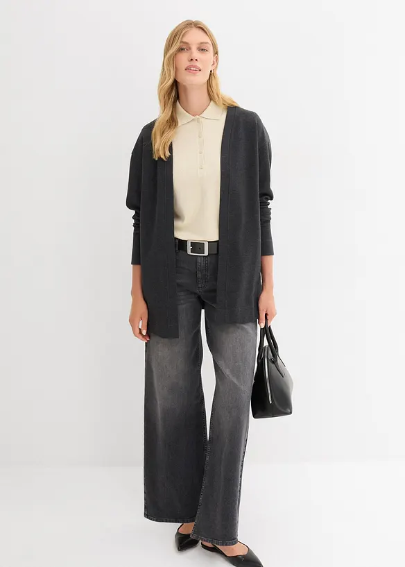 Gilet long en sweat doux, bonprix