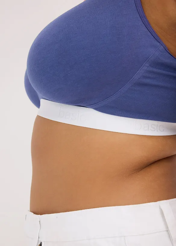 Lot de 2 soutiens-gorge coton sans armatures, bonprix