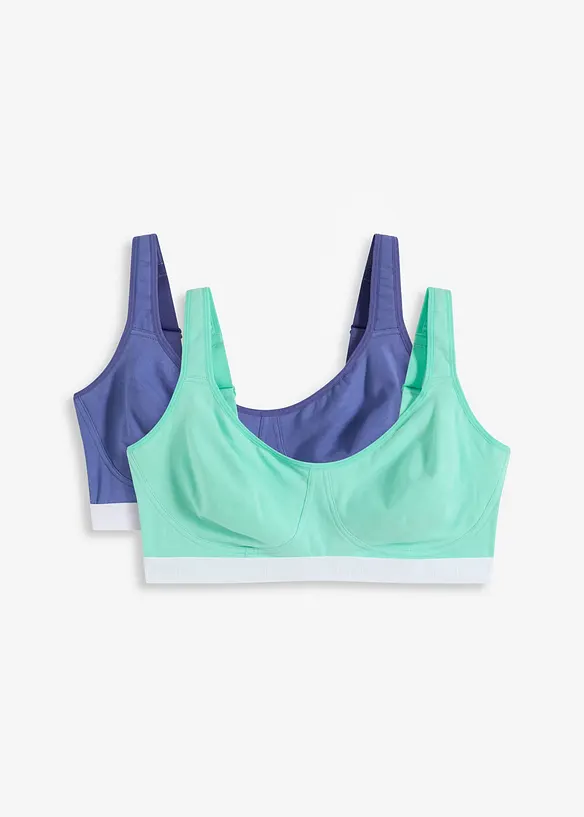 Lot de 2 soutiens-gorge coton sans armatures, bonprix