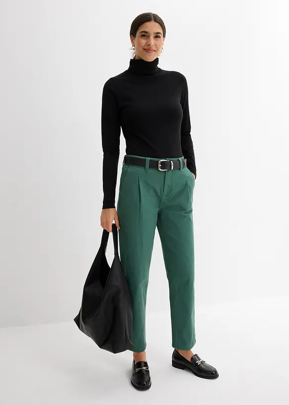 Pantalon barrel en twill, bonprix