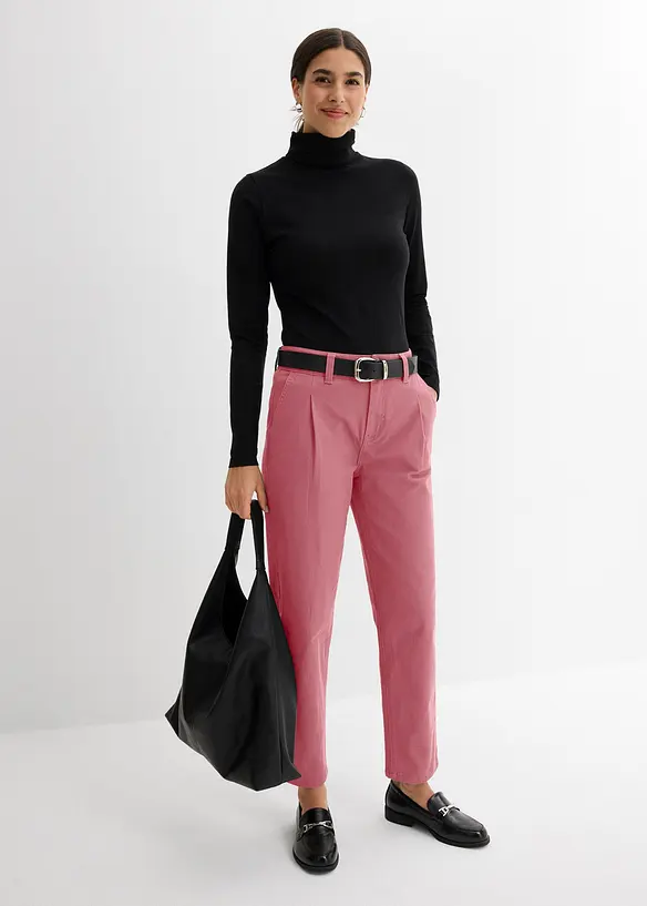 Pantalon barrel en twill, bonprix