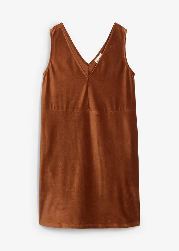 Robe chasuble en jersey velours côtelé, bonprix