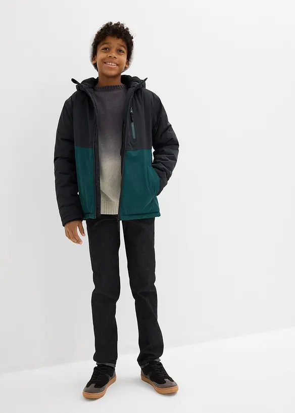 Parka d’hiver imperméable à capuche, style color block, bonprix