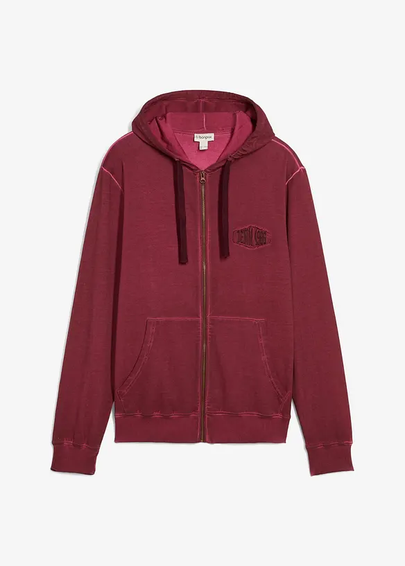 Sweat zippé à capuche, aspect délavé, bonprix
