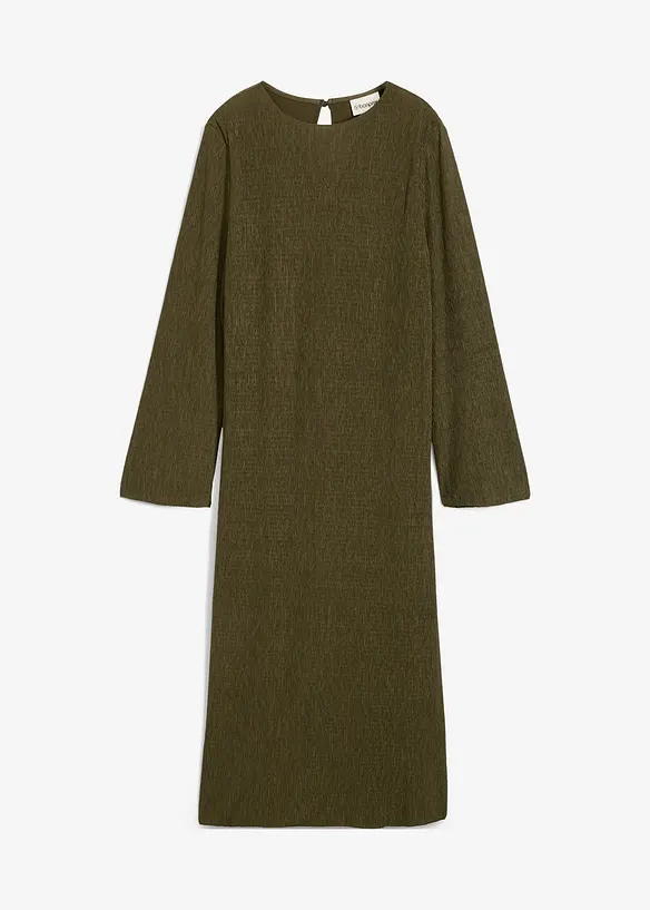 Robe midi aspect froissé, bonprix