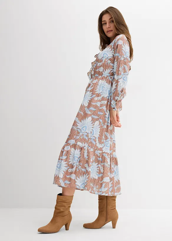 Robe longue en fine viscose mélangée, bonprix