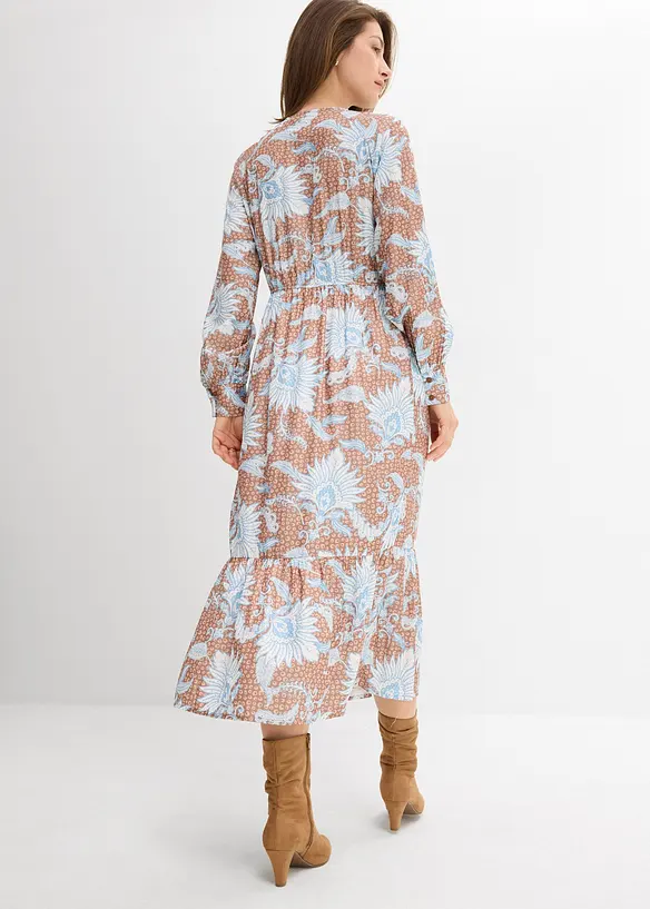 Robe longue en fine viscose mélangée, bonprix