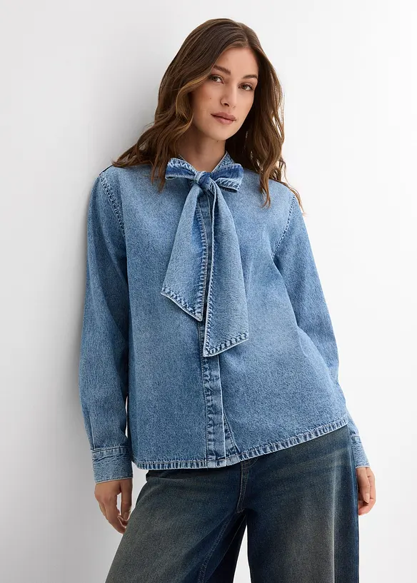Chemisier en jean 100% coton, bonprix