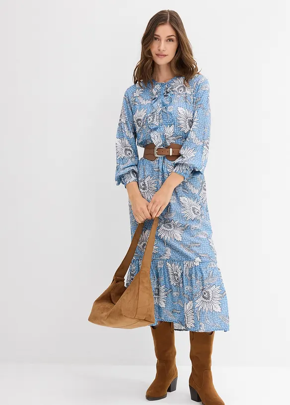 Robe longue en fine viscose mélangée, bonprix