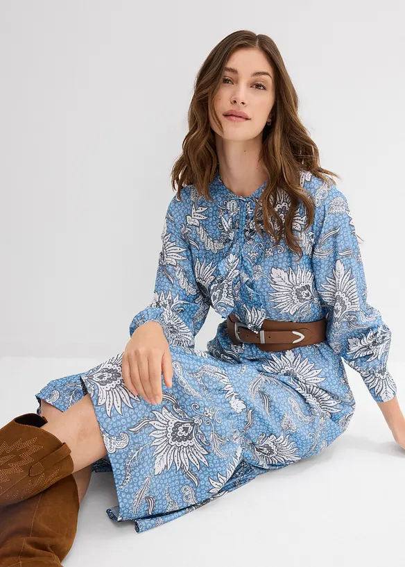 Robe longue en fine viscose mélangée, bonprix
