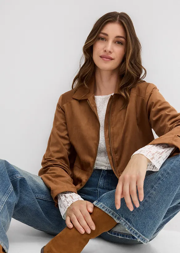 Veste en suédine, bonprix