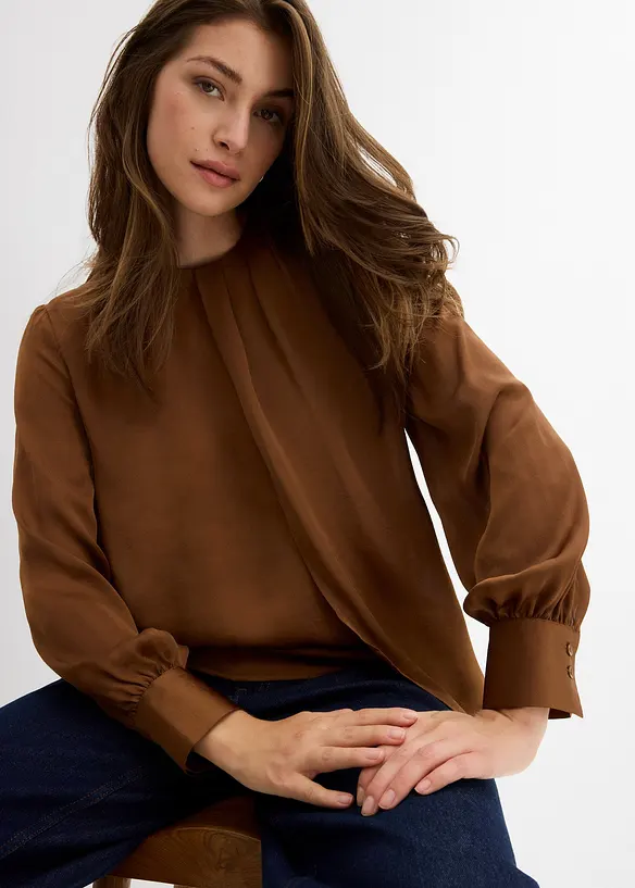 Blouse en satin fluide, bonprix