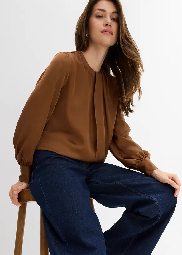 Blouse en satin fluide, bonprix