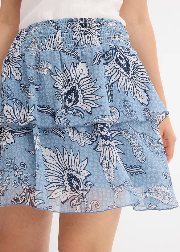 Jupe étagée en mousseline texturée, bonprix
