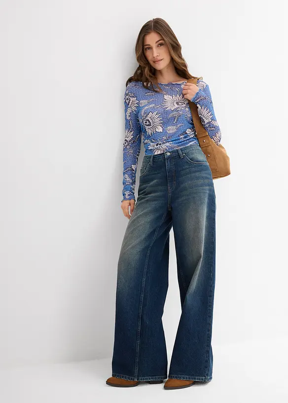 T-shirt manches longues en mesh fin, bonprix