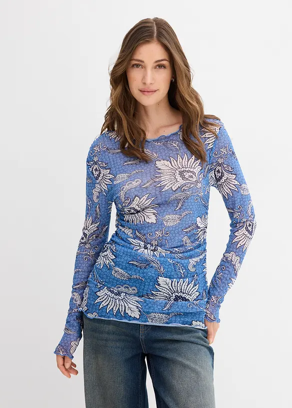 T-shirt manches longues en mesh fin, bonprix