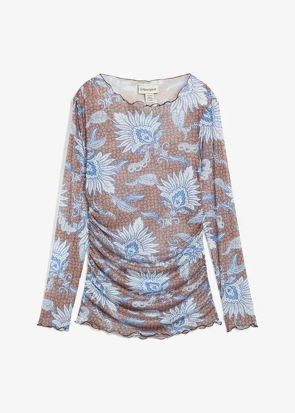 T-shirt manches longues en mesh fin, bonprix