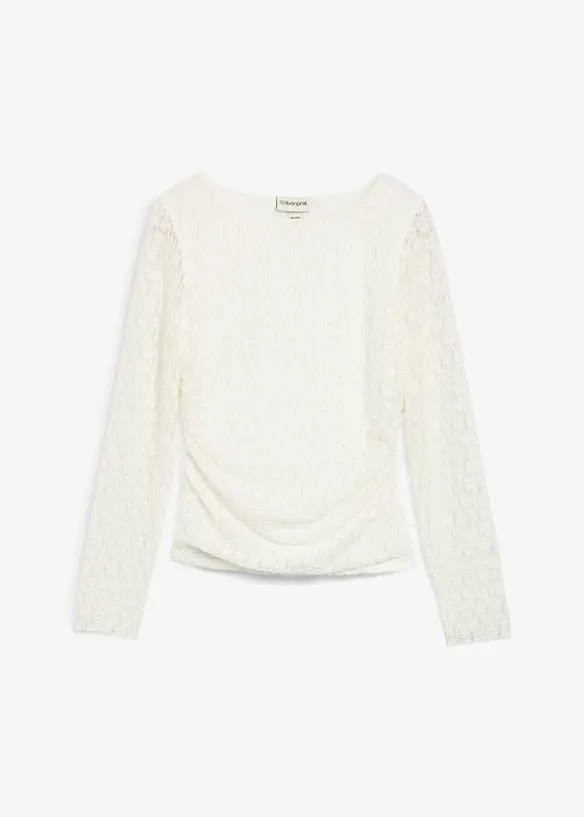 T-shirt manches longues en dentelle, bonprix