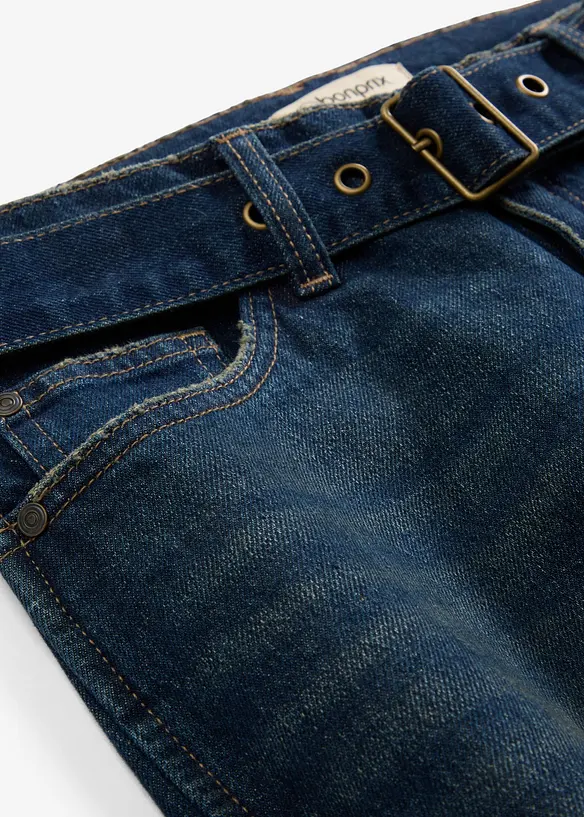 Jean Barrel taille mi-haute avec ceinture, bonprix