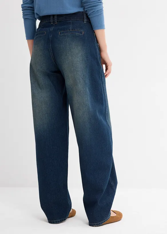 Jean Barrel taille mi-haute avec ceinture, bonprix