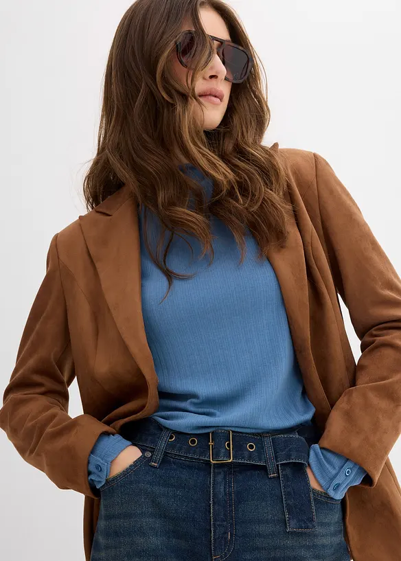 Jean Barrel taille mi-haute avec ceinture, bonprix