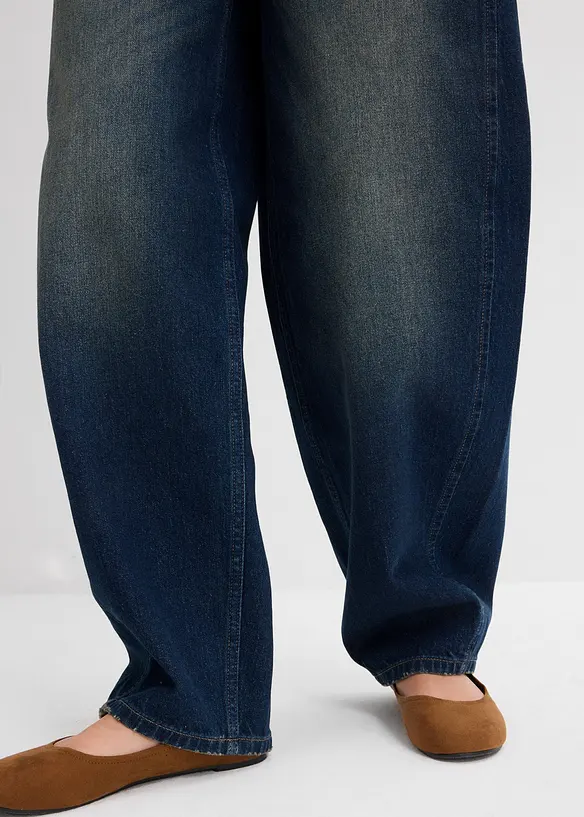 Jean Barrel taille mi-haute avec ceinture, bonprix