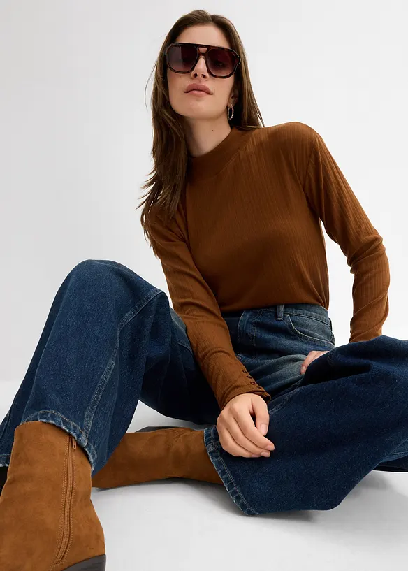 Jean large taille haute, bonprix