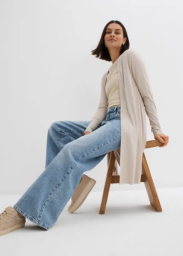 Gilet long et doux en viscose extensible, bonprix