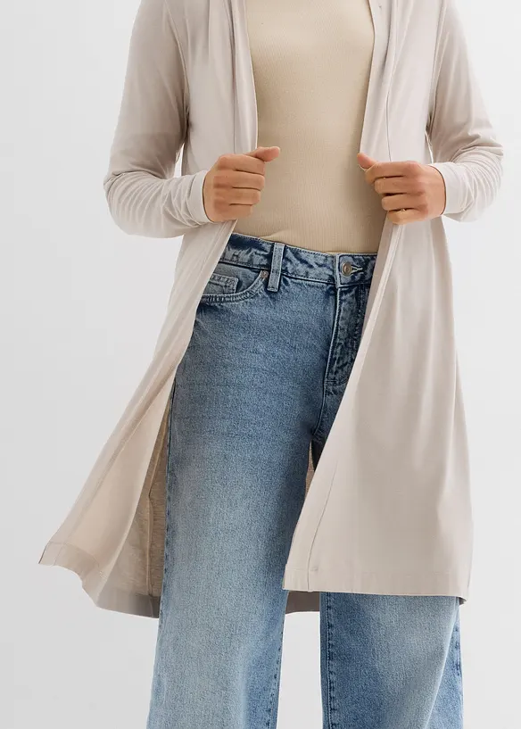 Gilet long et doux en viscose extensible, bonprix