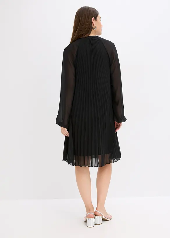 Robe courte plissée en mousseline, bonprix