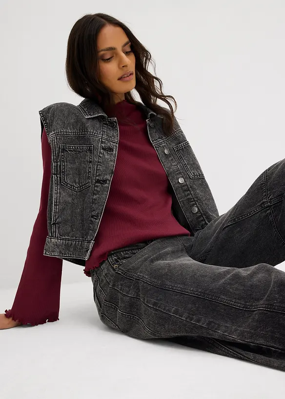 T-shirt côtelé 100% coton, bonprix